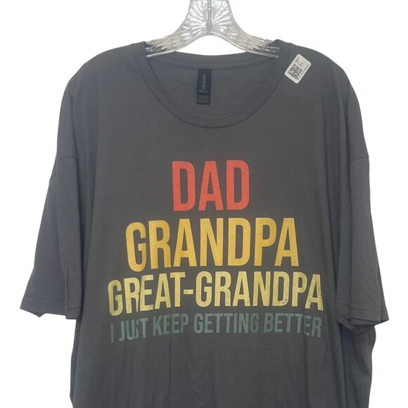Dad Grandpa Great-Grandpa Graphic Tshirt Mens 2XL Gray Gildan - Picture 3 of 9